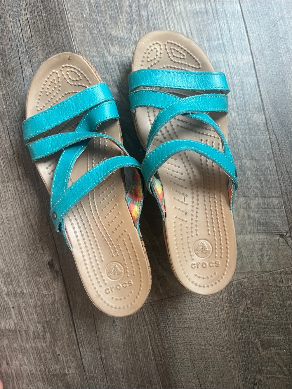 Women’s Crocs  Strappy Turquoise Sandals - Casual Comfort